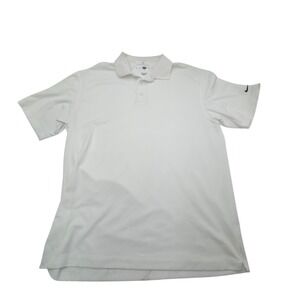 Nike Golf Polo Shirt Men XL White Good Fit Dry Short Sleeve Performance Logo
